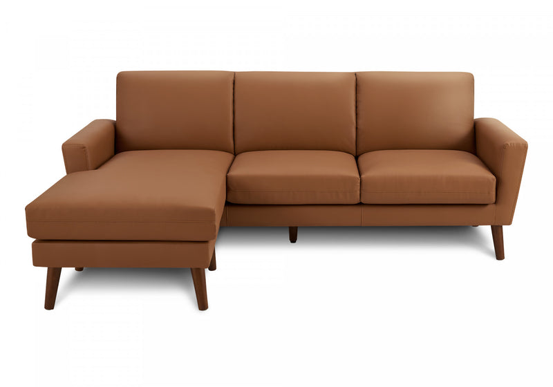 Sofa Chaise Longue Rembourre, 85\" De Large, Pieds En Bois Massif De Noyer, Mid-Century