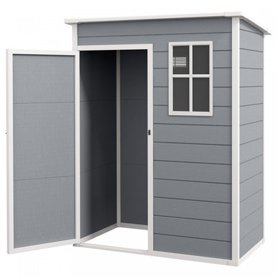 Outsunny 5 X 3ft Outdoor Storage Garden Shed With Lockable Door, Grey|Outsunny Abri De Jardin, Rangement Exterieur Avec Porte Verrouillable, Gris