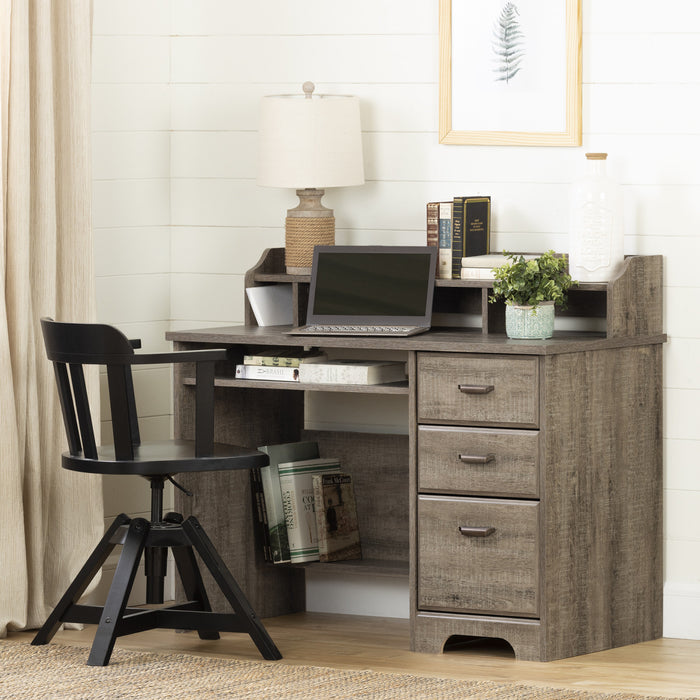 Versa Bureau De Travail Pour Ordinateur Avec Huche - Chene Vieilli