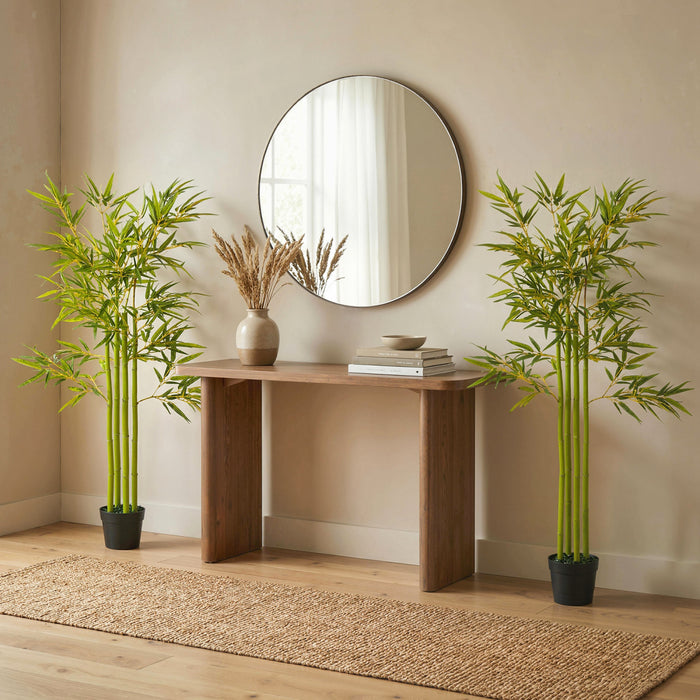 Outsunny Lot de 2 Bambous Artificiels 4', Plantes Vertes Decoratives en Pot