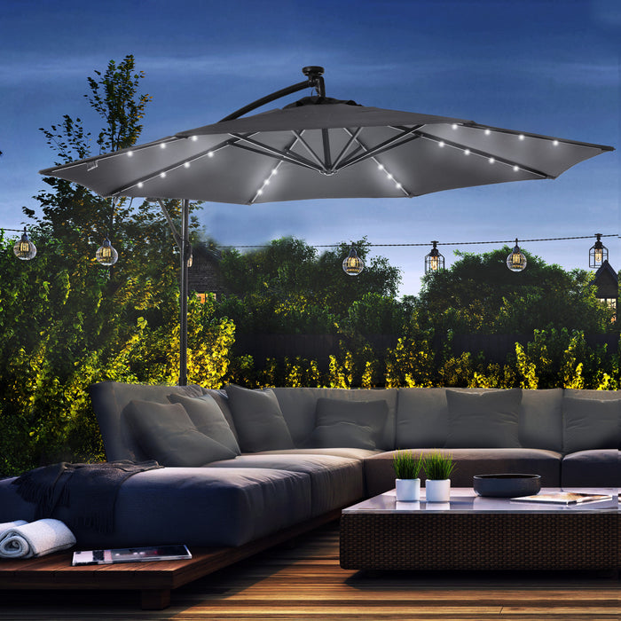 Outsunny Parasol De Patio Gris