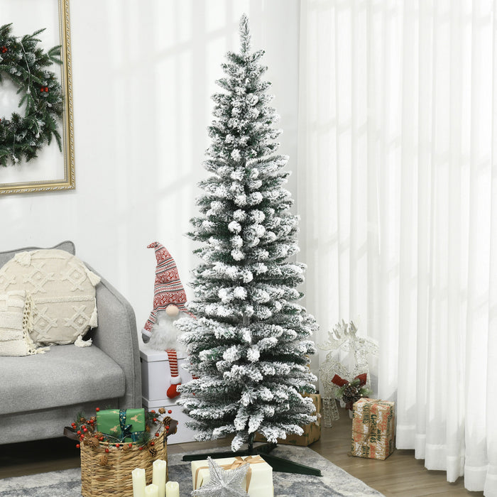 Homcom Sapin De Noel Artificiel 6 Pi Avec 390 Branches Floquees De Neige