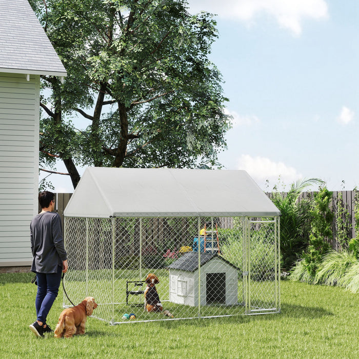 Chenil Exterieur pour Chien avec Toit Etanche, 2,8 m x 2,3 m x 2,2 m