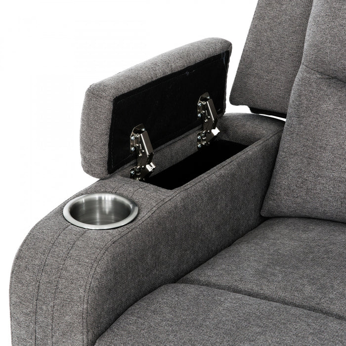 Sofa inclinable electrique Preston de 75 po rembourre - Gris