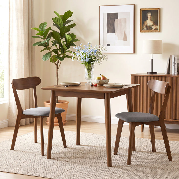 HOMCOM Lot de 2 chaises de salle a manger avec dossier incurve, gris et marron