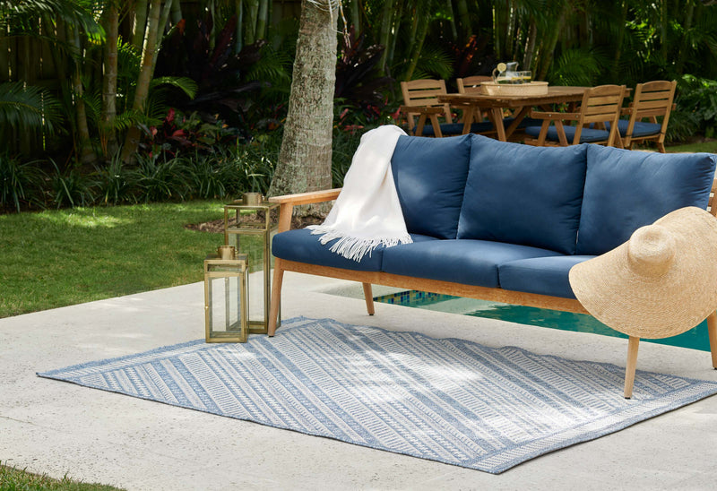 Tapis Transitionnel Livia 5'3\" x 7'0\" en Bleu