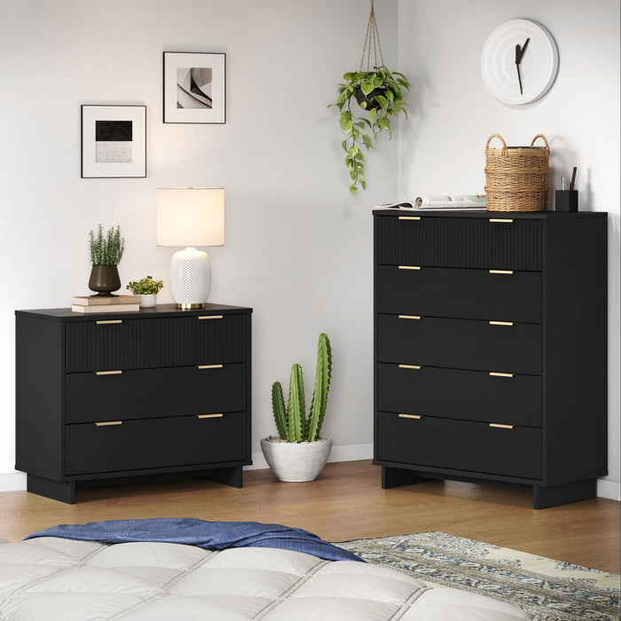Ensemble de commode 2 pieces Granville Modern en noir