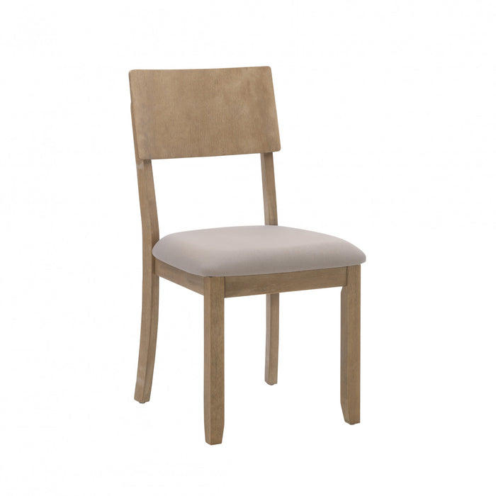 Chaise de salle à manger Jorissen en tissu d’apparence lin gris - ensemble de 2