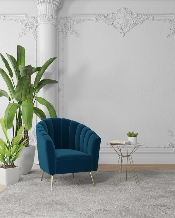 Fauteuil d’appoint en velours bleu style mid-century Rosemont – Lot de 2