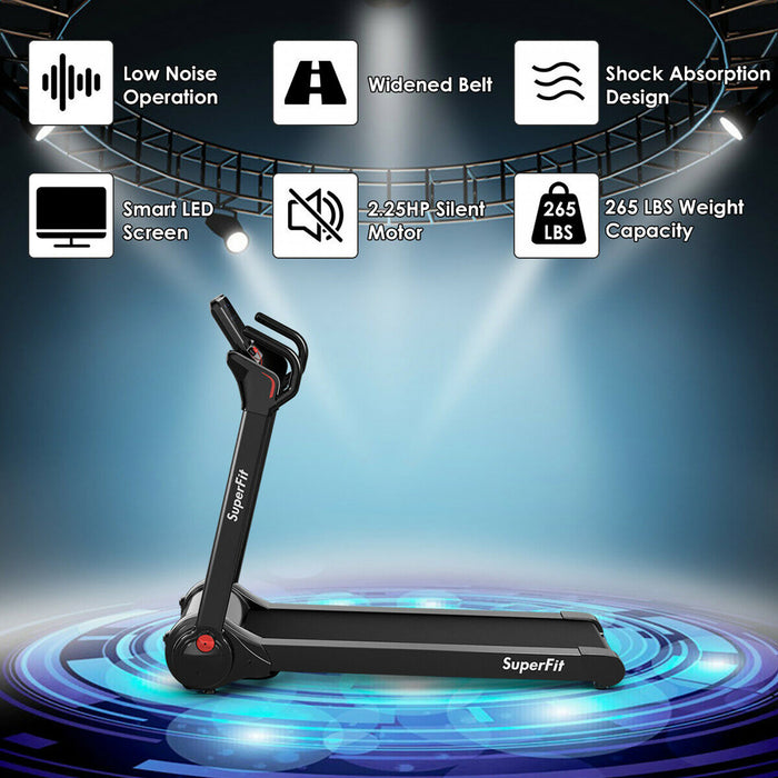 Tapis De Course Pliable 2,25cv Superfit Avec Haut-parleur Bluetooth