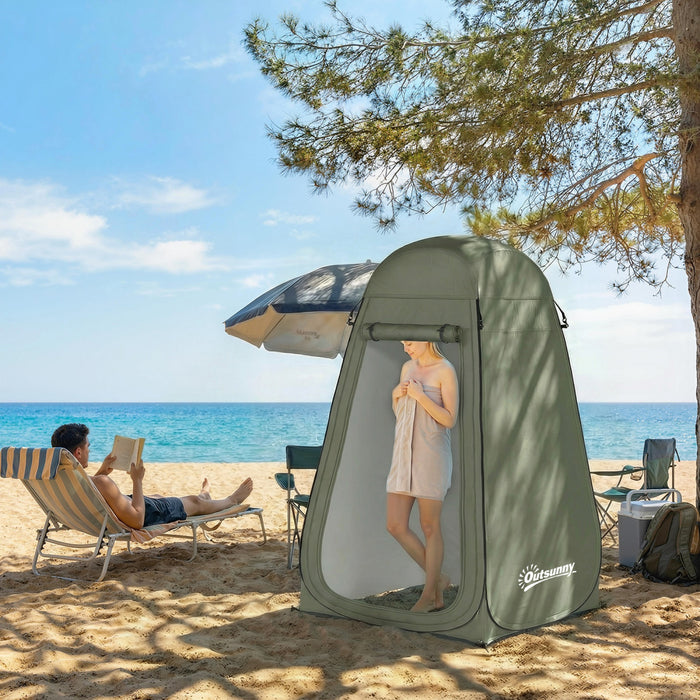 Outsunny Tente de Douche Pop-Up, Cabine de Confidentialite pour se Changer en Exterieur, Vert