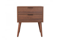  Table De Nuit Flashby Avec 2 Tiroirs - Faux Noyer