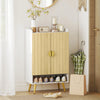 HOMCOM Narrow Shoe Cabinet for Entryway Shoe Storage Cabinet Natural