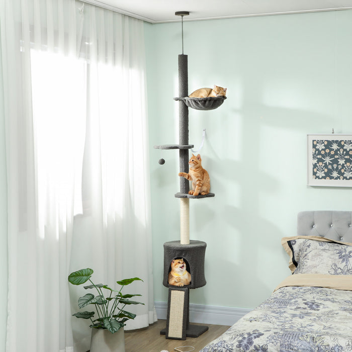Arbre a chat du sol au plafond, hauteur reglable 220-240 cm