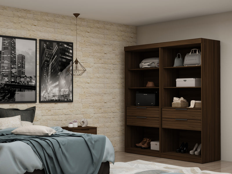 Armoire contemporaine moderne Mulberry 36\" en brun chataigne - Lot de 2
