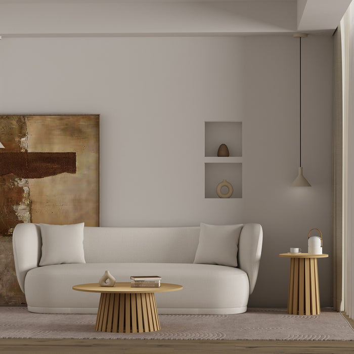 Ensemble de 2 tables Layla style scandinave moderne : table basse et table d’appoint en chene clair
