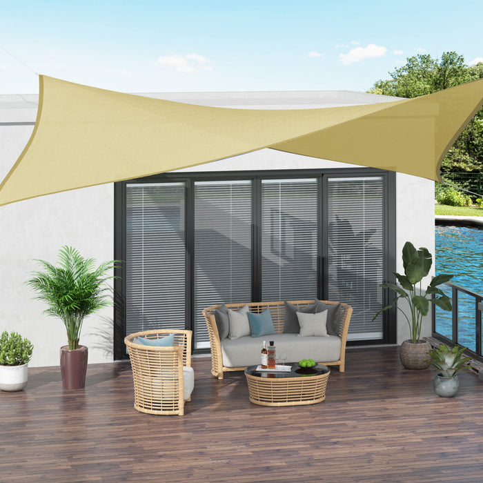 Voile D'ombrage Carre 3 X 3 M Polyethylene Haute Densite Resistant Aux Uv Coloris Sable