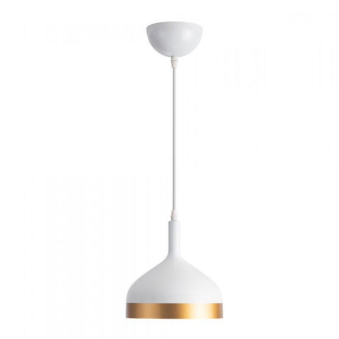 Luminaire suspendu de la collection Dash de 8 po - blanc et doré
