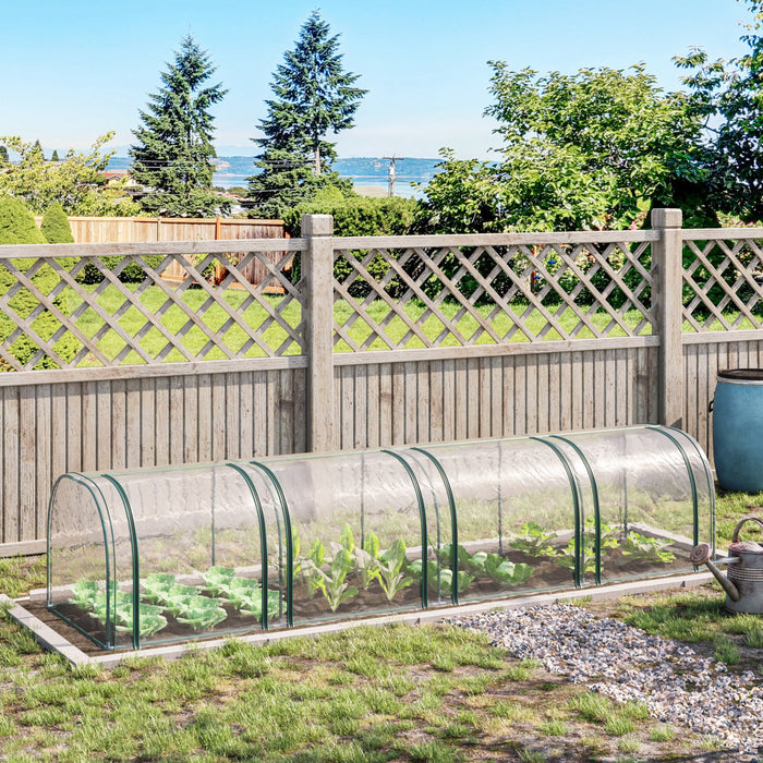 Outsunny Serre Tunnel Portable Avec 4 Portes Zippees, Couverture En Pvc