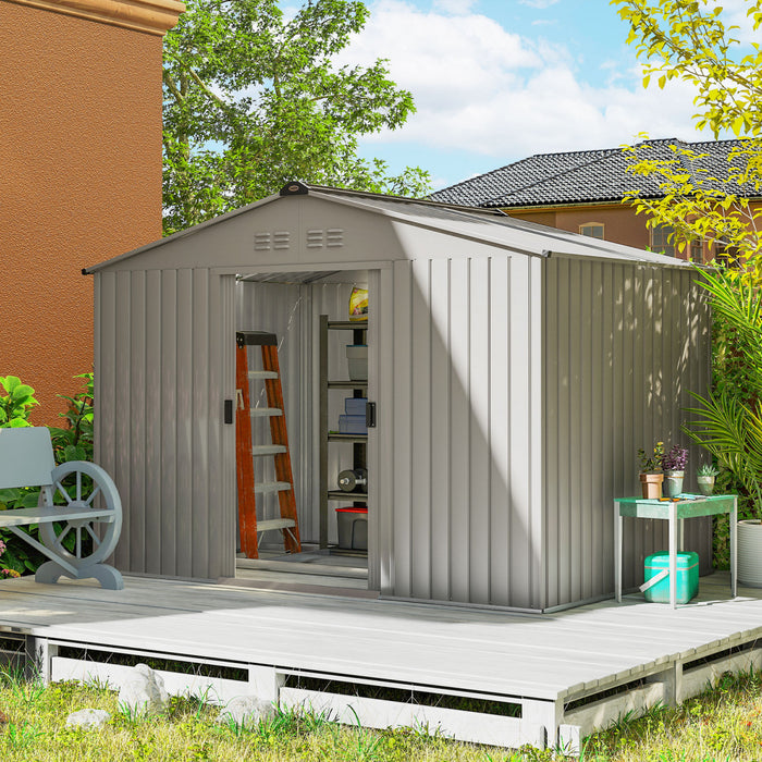 Abri de jardin Outsunny 9' x 6' avec kit de fondation en acier