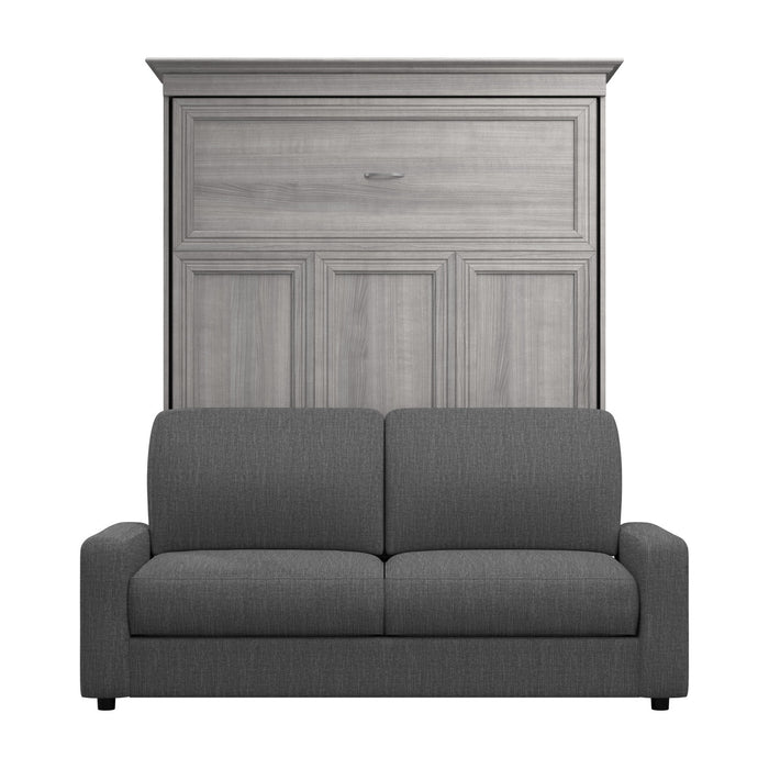 Grand lit escamotable Versatile de Bestar de 78 po (L) avec sofa - gris platine