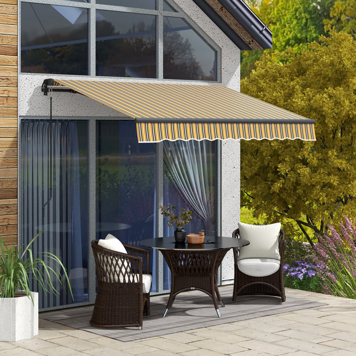 Outsunny 8' X 6,5' Auvent Retractable, Abri Pare-soleil, Jaune