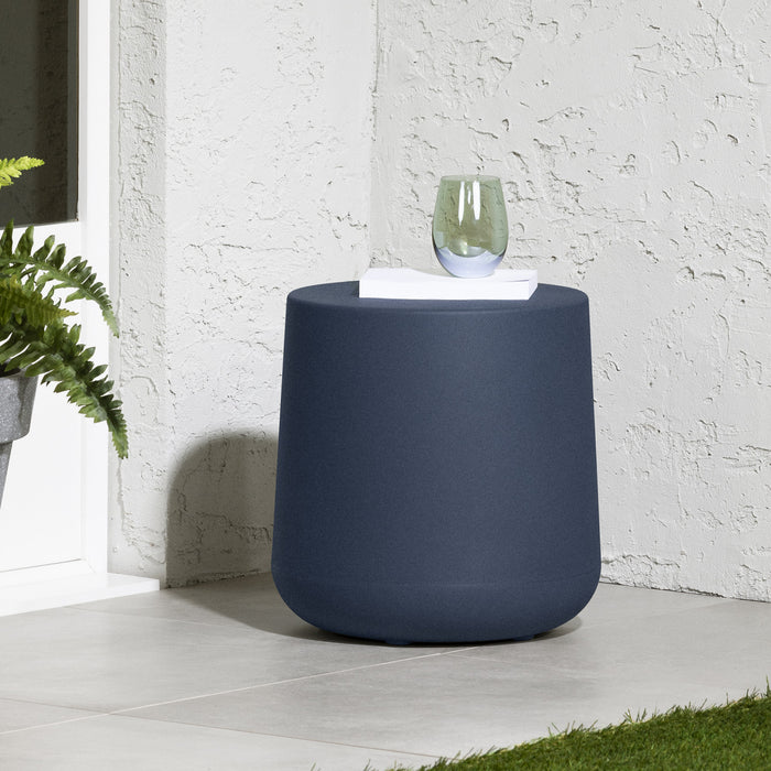 Table de bout ronde Dalya pour l’extérieur - bleue