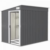 Outsunny Abri De Rangement Exterieur 5 X 7 Pieds Avec Fondation, Gris Fonce