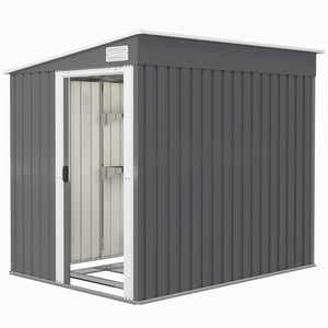 Outsunny Abri De Rangement Exterieur 5 X 7 Pieds Avec Fondation, Gris Fonce