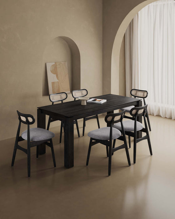 Colbert et Rockaway Ensemble de salle a manger moderne chic industriel 7 pieces en noir et gris