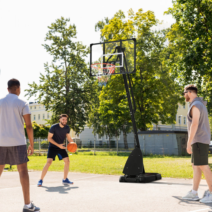 Soozier Panier De Basket-ball Portable Avec Roues, 115,4\"-137,8\"