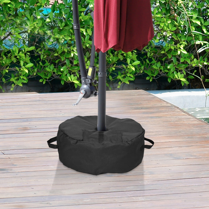 Outsunny Sac de sable de poids de base de parasol rond noir