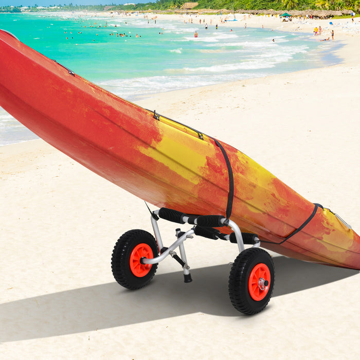 Soozier Chariot De Kayak Avec Roues Et Cadre En Aluminium, Argente