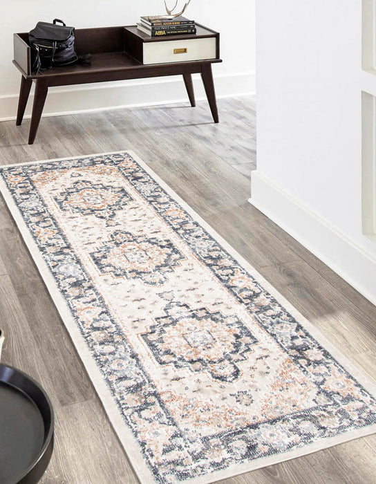 Carpette longue Heriza ivoire - 2 pi 8 po x 8 pi 2 po  