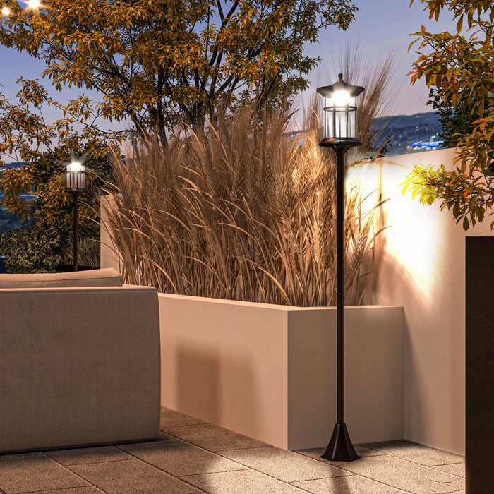 Outsunny Lot De 2 Lampadaires Solaires De 72 Po, Lampadaires A Led Ip44