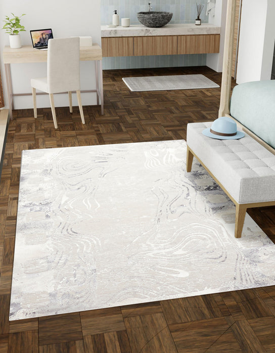 Tapis Contemporain/Moderne Echo 8'0\" x 10'0\" en Gris