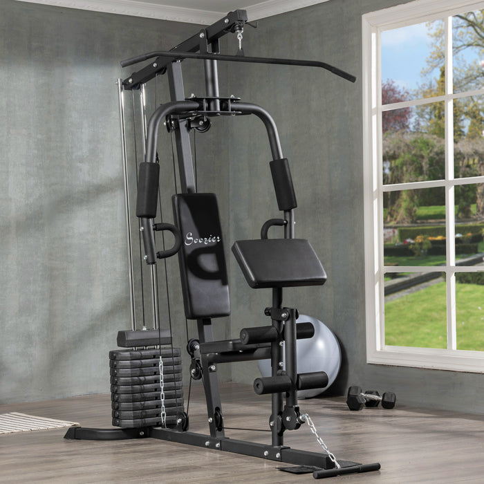 Soozier Machine De Gym A Domicile Multifonction Avec Pile De Poids De 99 Lb