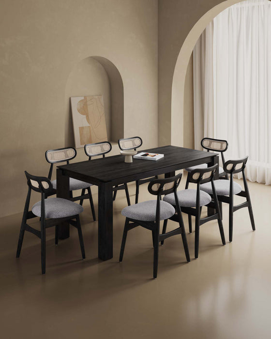 Paragon et Rockaway Ensemble de salle a manger moderne chic industriel 9 pieces en noir et gris
