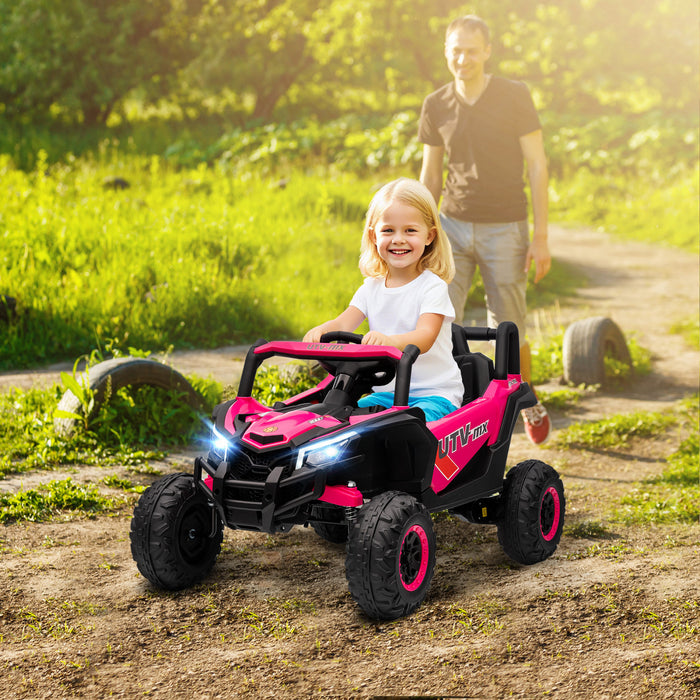 Qaba Voiture Electrique Pour Enfants 12v Pour Les 3-5 Ans, Rose