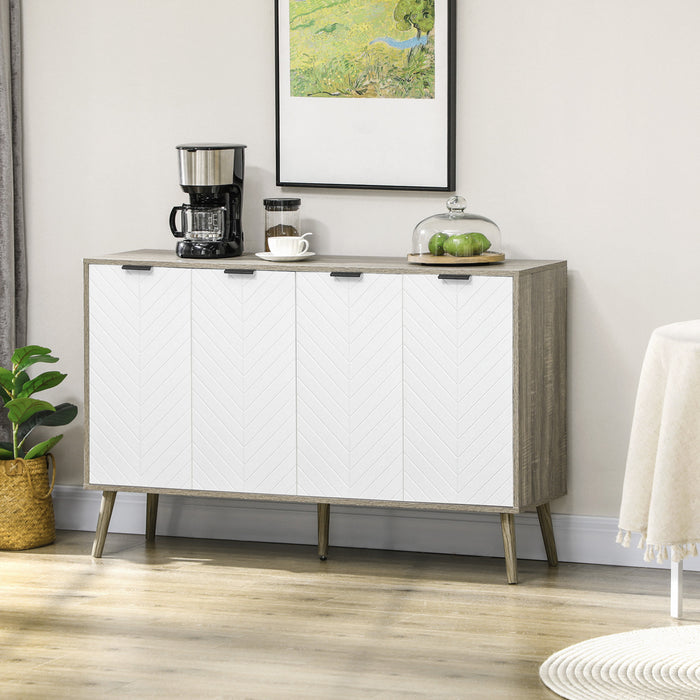HOMCOM Armoire de rangement buffet armoire d'appoint etageres reglables