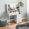 HOMCOM Vanity Table, Makeup Table with Mirror and Storage, White