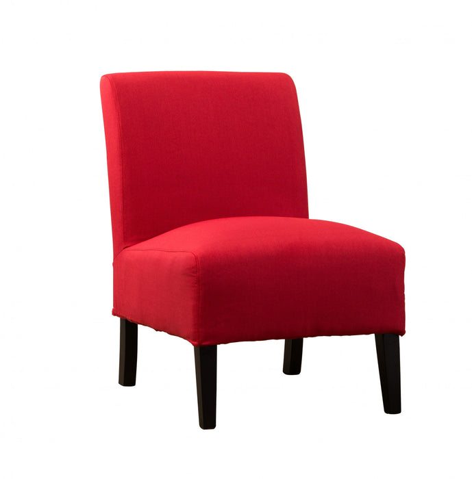 Fauteuil D'appoint Lolly En Tissu Rouge/pieds En Espresso