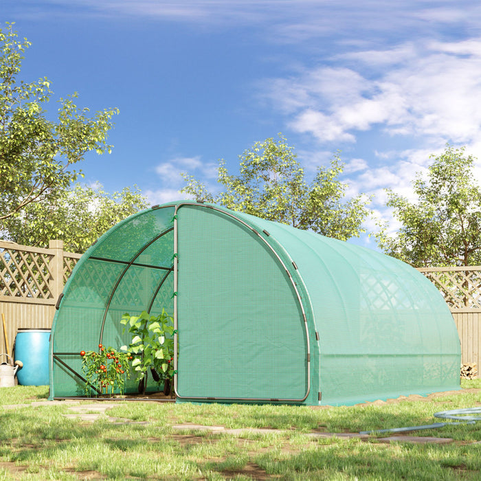 Outsunny 20'x10'x7' Robuste En Acier Renforce De Plain-pied Maison De Culture De Plantes Potageres D'exterieur A Effet De Serre