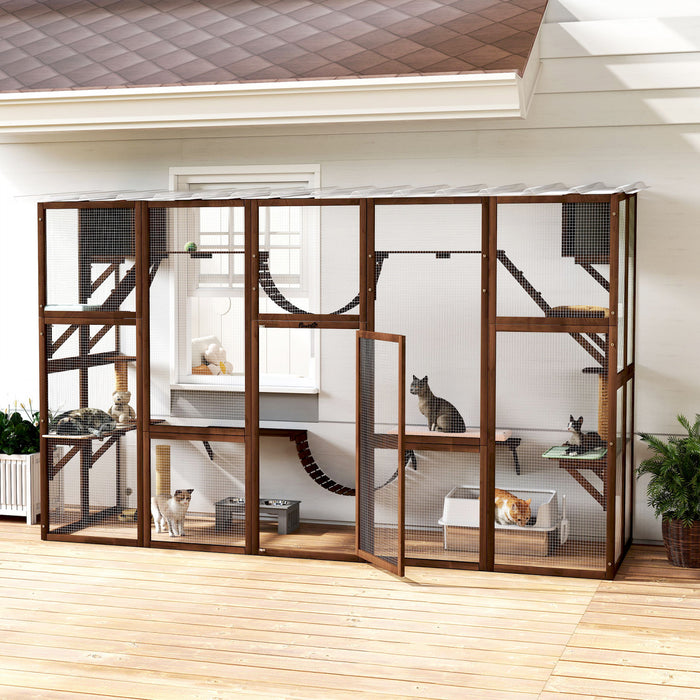 Grande Cage A Chat Avec Plates-formes, Echelles Espresso