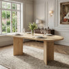 Ovalux 79 Inch Modern Oval Dining Table with Dual Pedestal Base and Wood Finish, Oak | Ovalux Table a Manger Ovale Moderne 79 po avec Base a Double Piedestal et Finition Bois, Chene