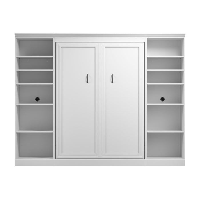 Lit double escamotable Versatile de Bestar avec organisateurs de garde-robe (109 po [L]) - blanc