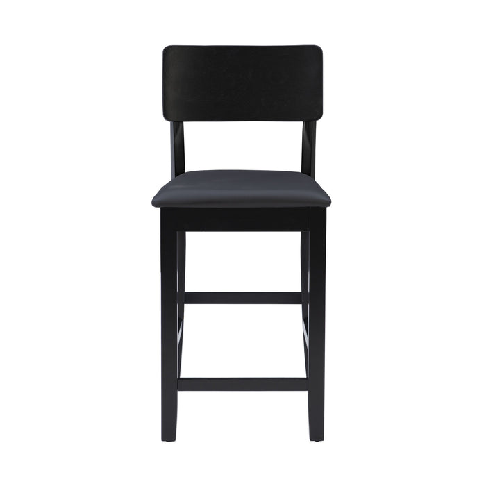 Tabouret contemporain Torino de hauteur comptoir en similicuir - noir