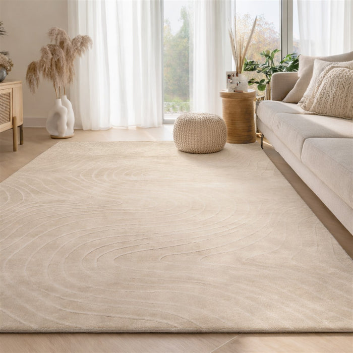 Tapis Lavable/Contemporain Somos 5'0\" x 7'6\" en Creme