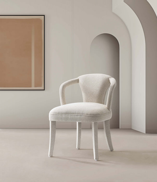Fauteuil Palmer style milieu du siecle moderne en tweed ivoire rembourre