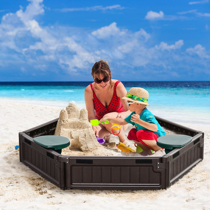 Bac A Sable Pour Enfants Avec Couvercle Bac A Sable Pour Enfants Design Diy 3 Assise, Doublure Inferieure, Pour 3 A 12 Ans